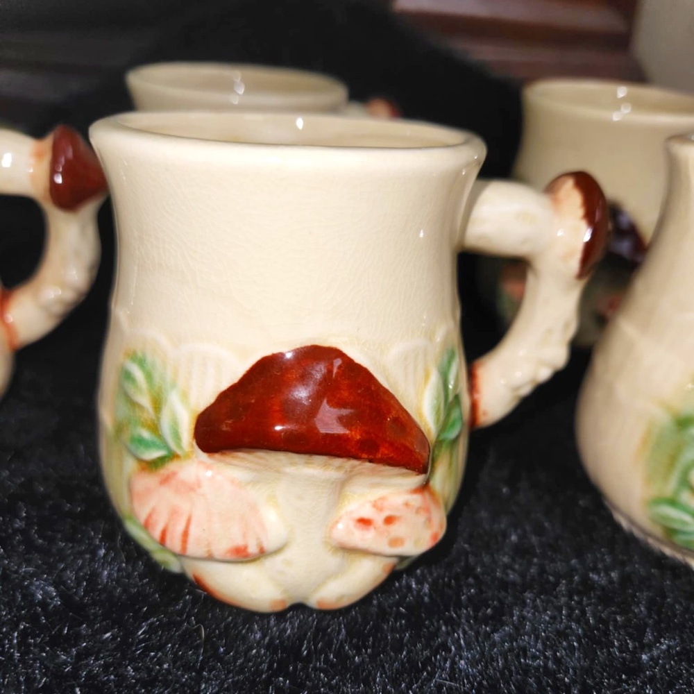 Vintage Empress by Haruta mushroom cups set of 6